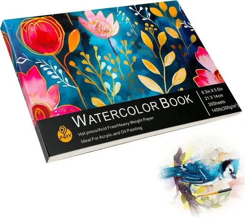 30 hojas de papel de acuarela de 5.5 x 8.2 pulgadas, cuaderno de bocetos de acuarela desgarrable para pintura artística