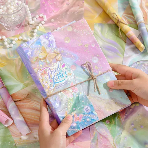 Miniatura 14 de icceemee 160 hojas de papel para álbumes de recortes de naturaleza, suministros para álbumes de recortes para diarios, conjunto de papel