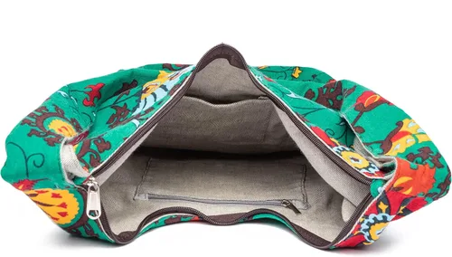 Miniatura 100 de Bolsa de hombro para mujer, de lona en estilo hippie/bohemio para llevar cruzada al hombro, disponible en diferentes colores y estampados