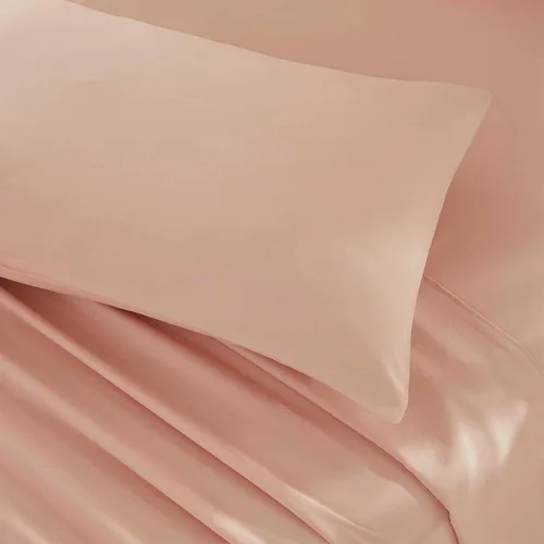 Miniatura 5 de Brandream Juego de ropa de cama para niños, tamaño matrimonial, juego de sábanas para niñas, color rosa, 4 piezas, color sólido, suave
