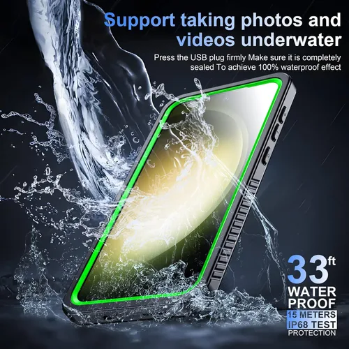 Miniatura 3 de Funda para Samsung Galaxy S23, lente y protector de pantalla incorporados a prueba de agua, cuerpo completo a prueba de golpes, a prueba de caídas