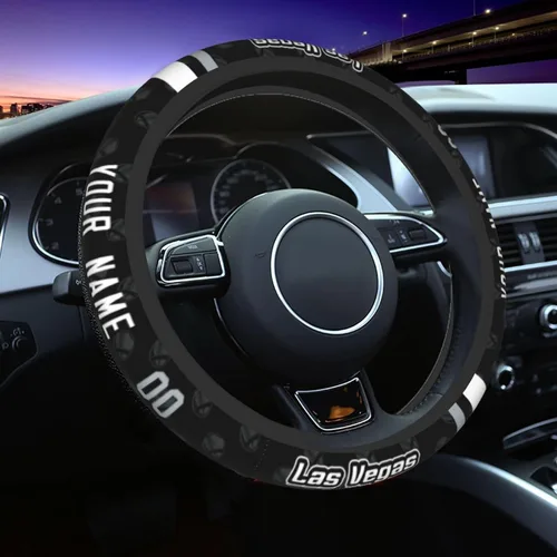Miniatura 10 de Cleveland - Fundas personalizadas para volante de fútbol, con nombre y número, antideslizantes y absorbentes de sudor, accesorios para automóviles
