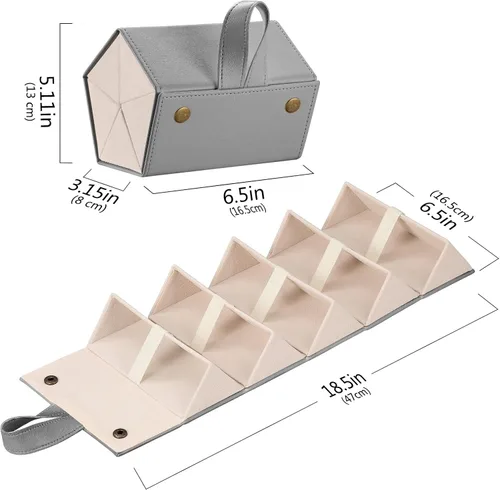 Miniatura 7 de MoKo - Organizador de gafas de sol con 5 ranuras, estuche de viaje para gafas de sol portátil, estuche de almacenamiento para mujeres y hombres