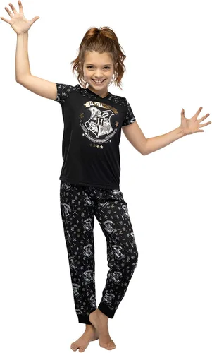 Miniatura 2 de Harry Potter Hermione Hogwarts Crest Athletic Jogger Pijama 2 piezas negro