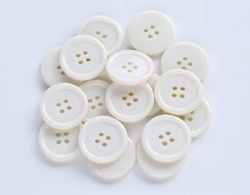 Miniatura 3 de GANSSIA Botones de 1 pulgada (25mm) redondos de 4 agujeros para costura, botón de color beige de respaldo plano, para manualidades DIY, paquete