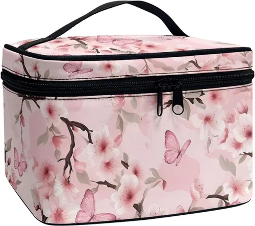 Miniatura 45 de doginthehole Bolsa de maquillaje, bolsa de cosméticos de viaje, bolsa de aseo portátil grande, organizador de accesorios para mujeres y niñas