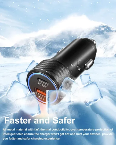 Miniatura 4 de Cargador de coche para iPhone 16 de carga rápida, paquete de 2 unidades de 38 W PD/QC3.0 Adaptador de cargador de teléfono de coche, cargador USB