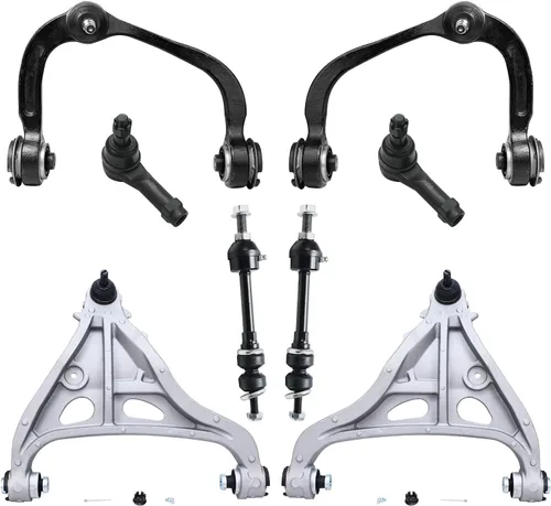 Miniatura 321 de Detroit Axle - Kit de brazos de control de extremo delantero de 8 piezas para Dodge Dakota 00-04, Durango 00-03, 4 brazos de control superior e
