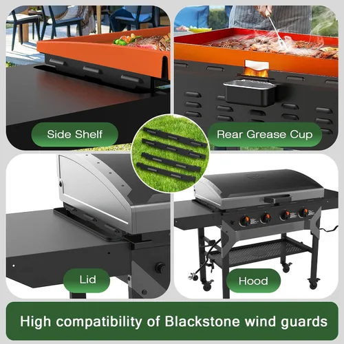 Miniatura 6 de Protección de viento para parrilla Blackstone de 28 pulgadas, pantalla de viento magnética de acero inoxidable para parrilla Blackstone, accesorios