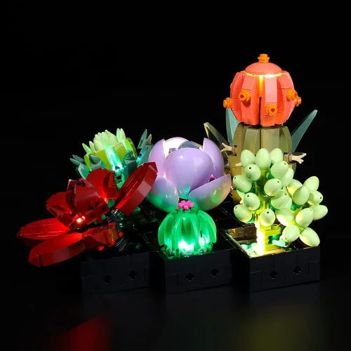 Miniatura 3 de Kyglaring Kit de iluminación LED para Lego Succulents 10309 - Juego de construcción de modelos, moderno, multicolor, interior, control remoto