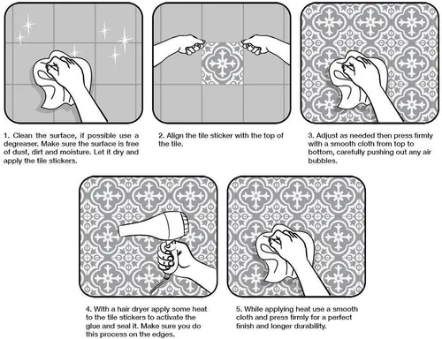 Miniatura 8 de 16 calcomanías decorativas para azulejos estilo mandala, autoadhesivas, removibles, para salpicaduras, cocina, baño, muebles, escaleras, decoración