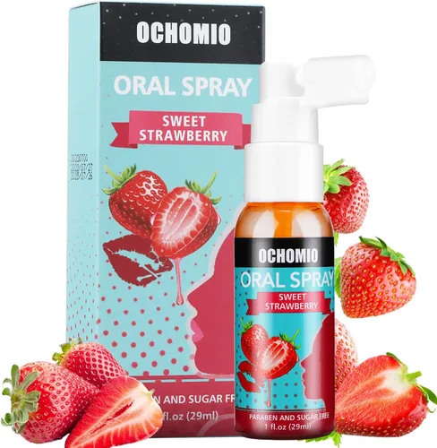 Spray de garganta profunda con sabor a fresa para garganta profunda, mujeres y hombres, relaja el reflejo de mordaza, 1 onza