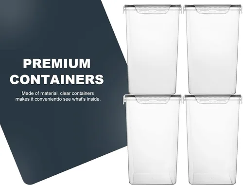Miniatura 4 de M MCIRCO Contenedores de almacenamiento de alimentos extra grandes de 7 cuartos de galón / 6.5 L/220 onzas, anchos y profundos, 4 recipientes