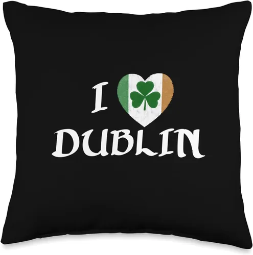 Miniatura 4 de Irish Towns Cities Counties Home Town Nostalgia I Love Dublin Irreland Eire Flag Heart Shamrock - Almohada irlandesa de 18 x 18 pulgadas, multicolor
