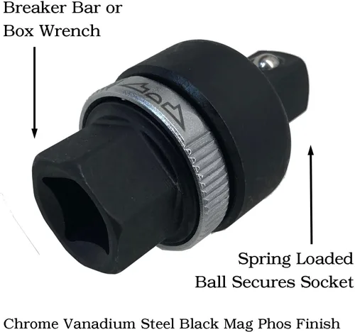 Miniatura 2 de Keyfit Tools Adaptador de trinquete de barra rompedora Socket extensión de unidad de 1/2 pulgada, acero al cromo vanadio de primera calidad