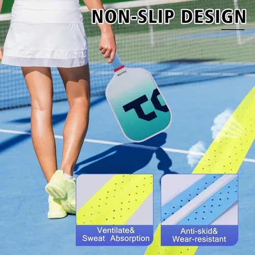 Miniatura 4 de Paquete de 6 cintas de agarre de pickleball antideslizantes, absorben el sudor y extra largas, adecuadas para tenis, squash, bádminton, caza, hockey