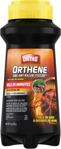 Ortho Orthene - Asesino de hormigas de fuego, 12 onzas, polvo para exteriores mata a reina y colonia, tratamiento rápido para césped y jardín, no