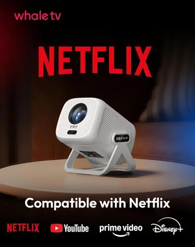 Miniatura 2 de Compatible con Netflix y enfoque automático Keystone Proyector inteligente mini con WiFi6 y Bluetooth, proyector portátil nativo 1080P y control