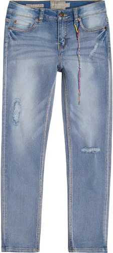 Lucky Brand Girls' Giselle Rip and Repair 5-Pocket Skinny Fit Stretch Denim Jeans