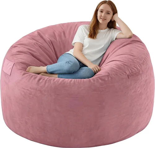 Miniatura 17 de Silla de Puf de 3 Pies, Sillas de Puf Cómodas con Relleno de Espuma Viscoelástica, Sofá de Puf Esponjoso con Funda de Terciopelo Holandés, Sillas