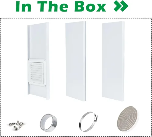 Miniatura 9 de Forestchill Kit de ventana de ventilación para secadora, kit de ventilación de ventana de 4 pulgadas con cubierta de ventilación de secadora, se