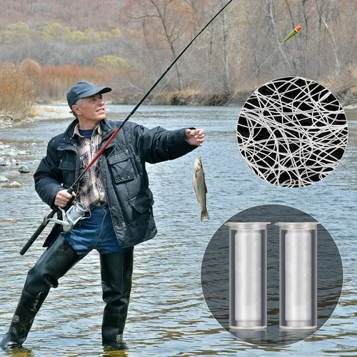 Miniatura 7 de Hilo de pesca de nailon elástico invisible Magic Fishing Line Hilo de cebo de pesca 0.008 in de longitud 656 pies por carrete Línea de pesca