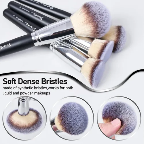 Miniatura 4 de Bueart Design 19 piezas Juego de brochas de maquillaje ULTRA SUAVE con etiqueta negra Incluye brocha grande para polvo, brocha plana para base