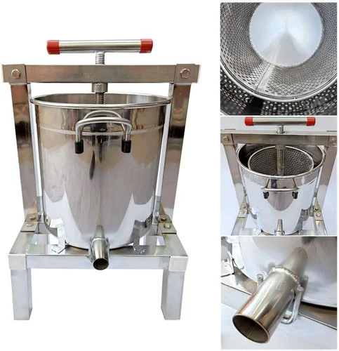 Aimee-JL Extractor de prensa de miel de abeja grande, prensador de cera de abeja, manual para el hogar, máquina de apicultura, uva, jugo de frutas,
