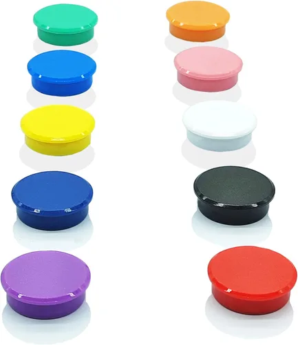 Imanes para nevera, resistentes y fuertes imanes para nevera para pizarra blanca, paquete de 10 imanes redondos decorativos en 10 colores, bonitos