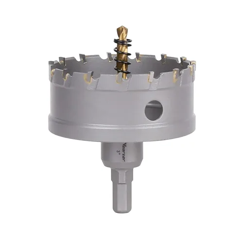 Miniatura 25 de Sierra perforadora de carburo de 1-1/2 pulgadas (1.496 in) para metal duro, cortador de agujeros con punta de carburo de tungsteno con broca piloto
