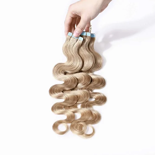 Miniatura 2 de Extensiones adhesivas de cabello humano 100% Remy, cinta adhesiva de doble cara de 12 a 24 pulgadas, trama de piel sin costuras, largas y lacias, 40