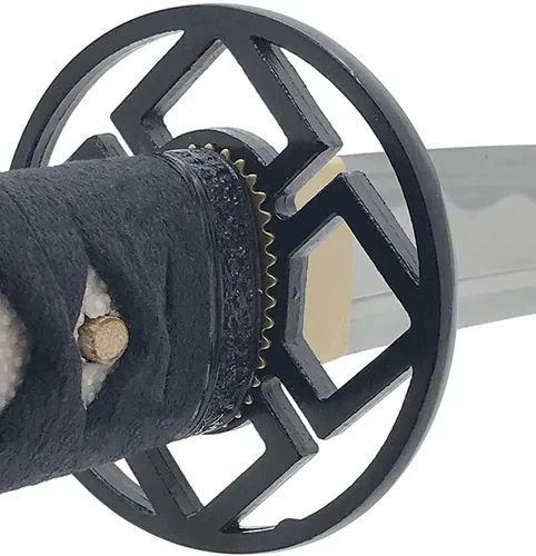 Miniatura 29 de HMS Samurai Katana Sword, Practical, Hand Forged, 1045 Carbon Steel, Heat Tempered/Clay Tempered, Full Tang, Sharp, Scabbard Blanco-dragón-951A