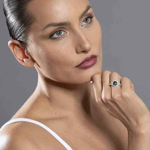 Miniatura 2 de PEORA 925 Sterling Silver Lace Ring for Women Various Gemstones Oval Shape Sizes 5 to 9