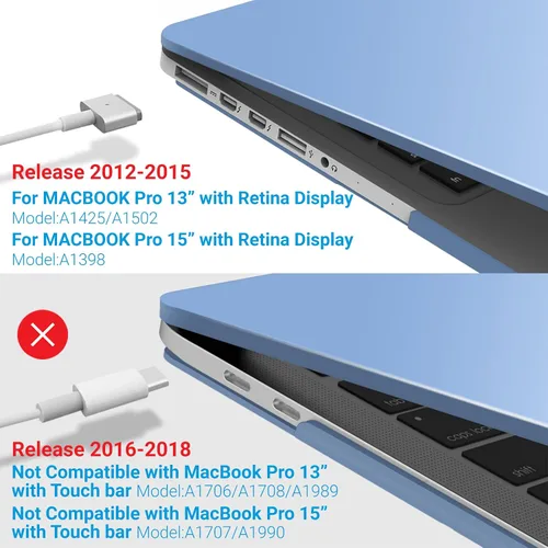 Miniatura 4 de IBENZER Compatible con MacBook Pro de 13 pulgadas 2015 2014 2013 finales 2012 A1502 A1425, carcasa rígida y cubierta de teclado y protector