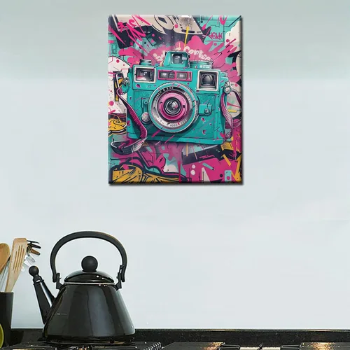 Miniatura 3 de Tucocoo Kits de pintura retro vintage para cámara por números para adultos, lienzo, pintura al óleo acrílica, pigmento, fotografía, manualidades