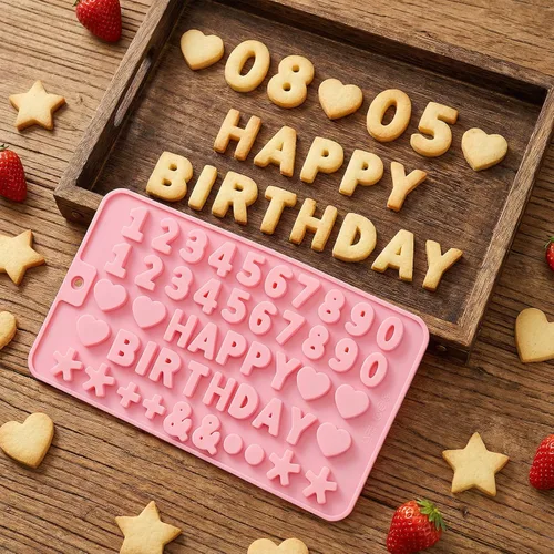Miniatura 3 de Moldes de chocolate con números y letras de silicona de 2 piezas, moldes reutilizables para dulces de múltiples patrones para decoración