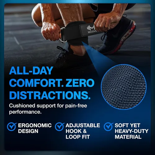 Miniatura 7 de Modvel Gym Ankle Strap for Cable Machines – Glute & Leg Kickback Ankle Straps for Gym Workouts – Adjustable, Padded Support for Strength Training