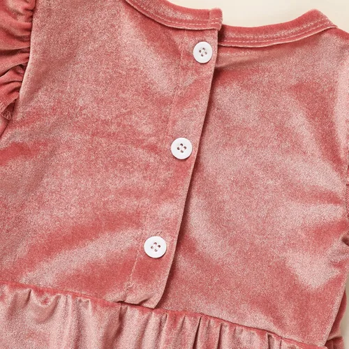 Miniatura 25 de GRNSHTS Ropa de primer cumpleaños para niña de terciopelo de un año de edad, mameluco de manga larga + diadema, 2 piezas de trajes de pastel
