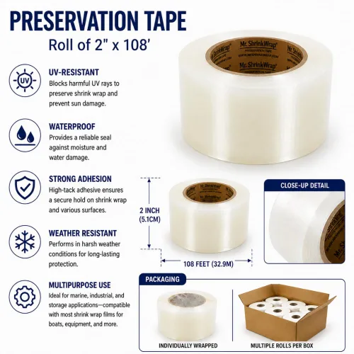 Miniatura 4 de Mr. Shrinkwrap Rollo de cinta de preservación de 2" x 108' - Transparente - MSW-712C