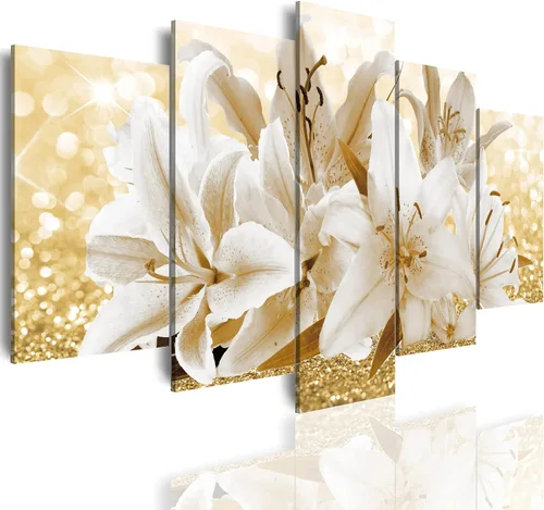 Miniatura 16 de LUDUHU Impresión en lienzo con diseño de flores de orquídea amarilla, pintura abstracta para pared, decoración del hogar, obra de arte, imagen