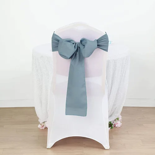 Miniatura 17 de Efavormart 5 piezas de fajas para sillas de poliéster color beige con lazos para decoración de sillas en bodas, eventos, suministros para decoración