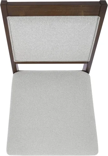 Miniatura 47 de Homepop Silla de comedor con detalles festoneados, sillas de comedor Parsons tapizadas, muebles decorativos para el hogar, tejido gris claro