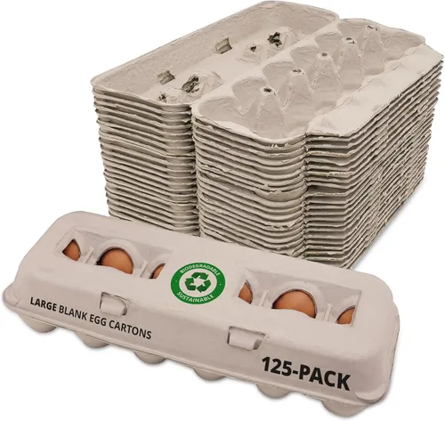 Cartones de Huevo Grandes en Blanco de Stromberg's, Paquete al Por Mayor para Huevos Grandes, Perfectos para Personalización de Marca,