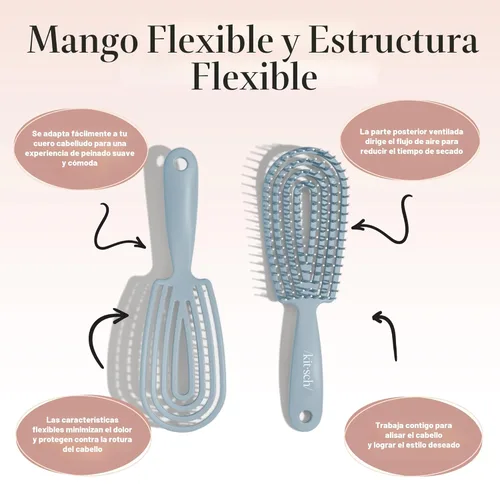 Miniatura 4 de Kitsch Cepillo desenredante para cabello Flexi Flow para mujeres, hombres y niños Cepillos desenredantes para cabello rizado con marco flexible