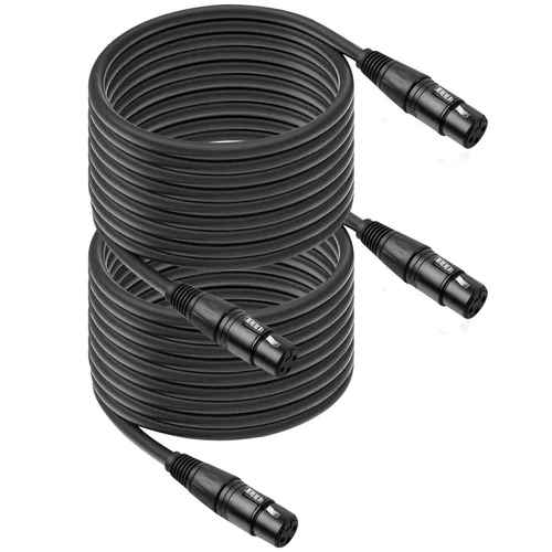 Miniatura 15 de Paquete de 2 cables de micrófono XLR macho a macho de 3 pines, cable de audio equilibrado profesional con cobre sin oxígeno, conectores chapados