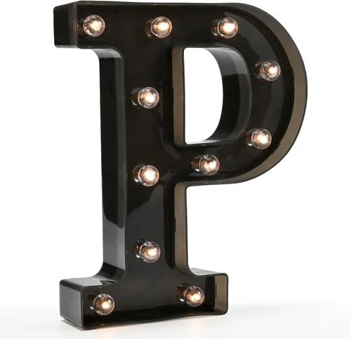 Miniatura 38 de Oycbuzo - Letras con iluminación Led, letras del alfabeto, color negro, para decoración de bares, festivales, cumpleaños, bodas