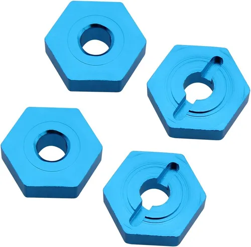 Miniatura 3 de Hobbypark Adaptador hexagonal de rueda de aluminio de 0.276 in a 0.472 in, eje y tuercas de seguridad para Wltoys A949 A959 A969 A979 K929 RC Car