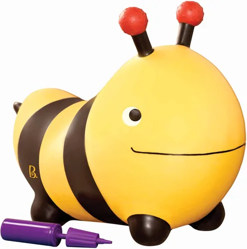 Miniatura 8 de B. toys – Hipopótamo hinchable Bouncy Boing para montar con bomba de aire incluida – Hankypants – Divertido juguete saltarín para niños de 18 meses