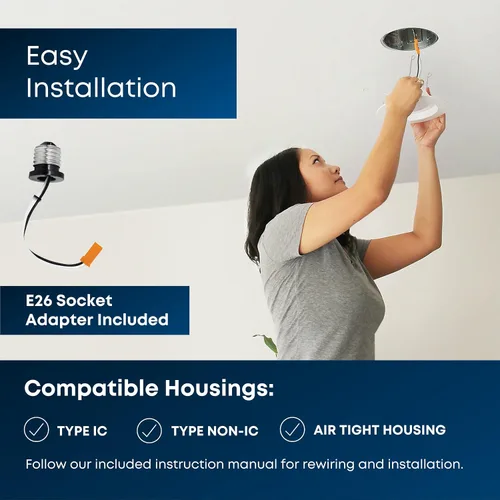 Miniatura 8 de Feit Electric Luces LED Empotradas Retrofit de 5 o 6 Pulgadas para Downlights, Equivalente a 120 Vatios de Alto Rendimiento, 2000 Lúmenes 5000K Luz
