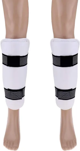 Miniatura 9 de DYNWAVE Espinillera profesional de artes marciales para artes marciales, karate, universal para hombres, mujeres y jóvenes, color blanco